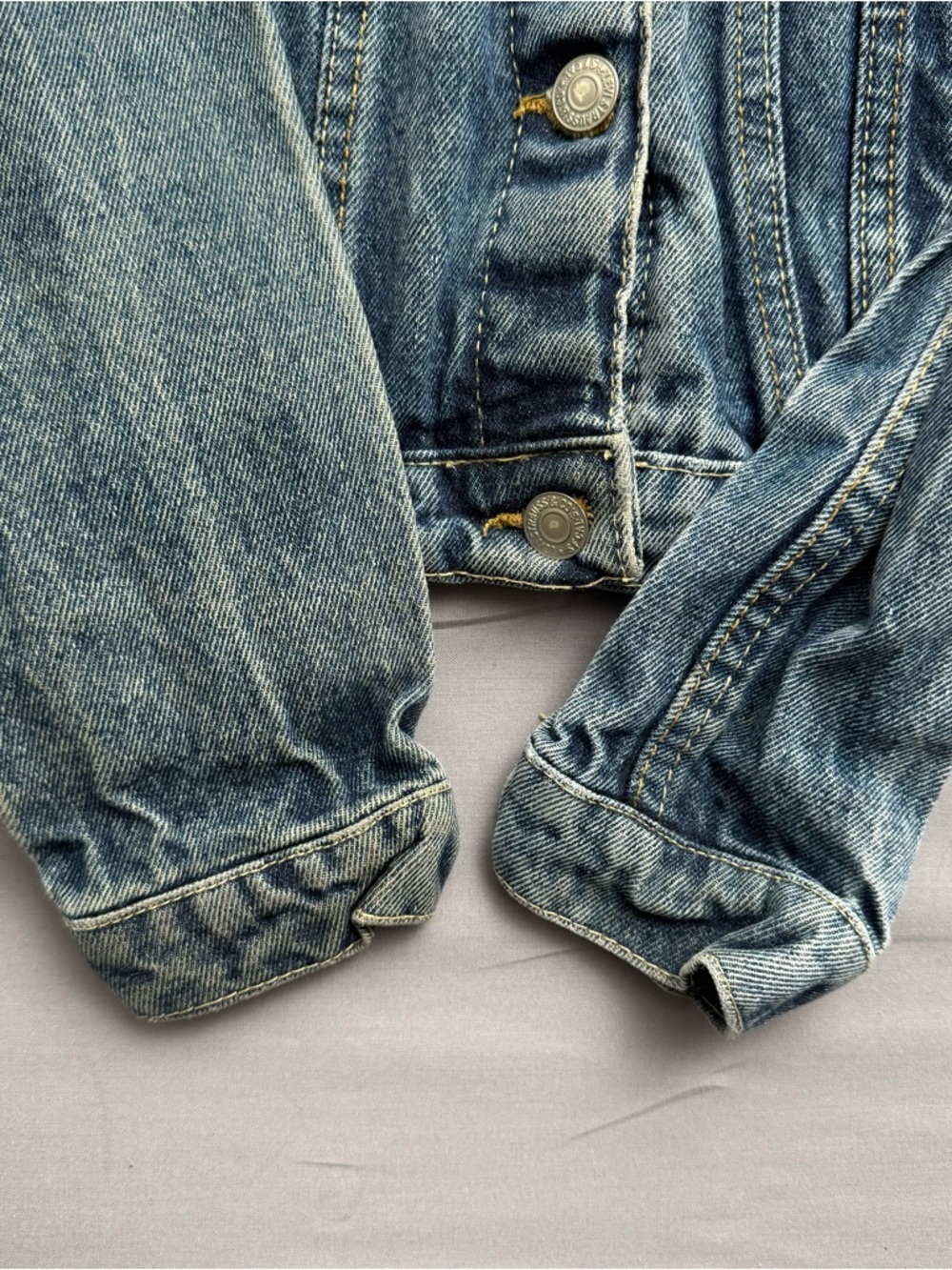 Levi's Blue Denim Basic Jacket Kids L/G 12-13 YRS Button Front Unisex - Picture 4 of 7